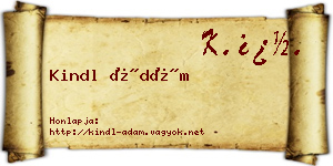 Kindl Ádám névjegykártya